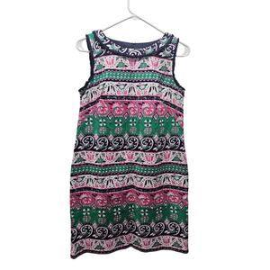 TALBOTS Floral Fringe Vacation Resort Sheath Dress Size 6 6P Petite